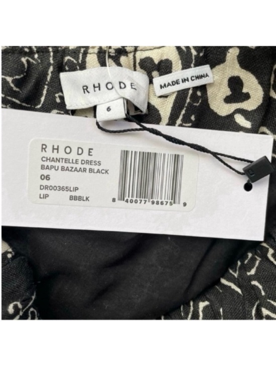 RHODE Chantelle Linen Dress Resortwear Bapu Bazaar Black Asymmetrical - Picture 8 of 11